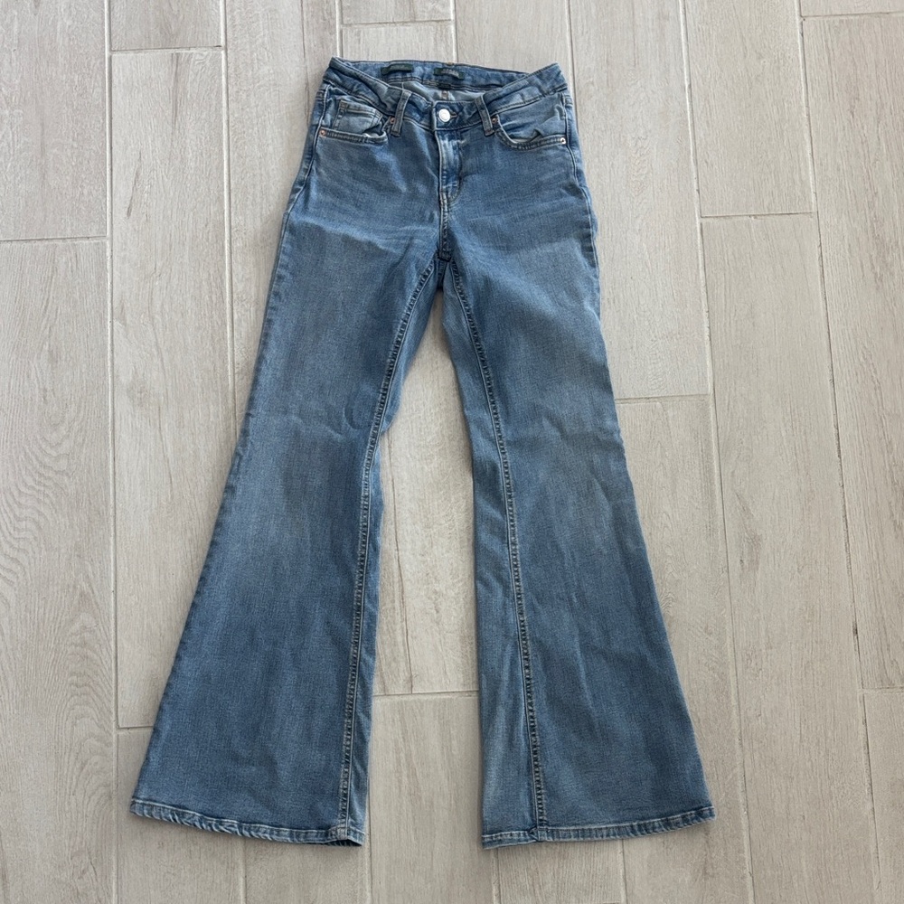 wild fable Mid-Rise Flared Jeans in Blue Wash